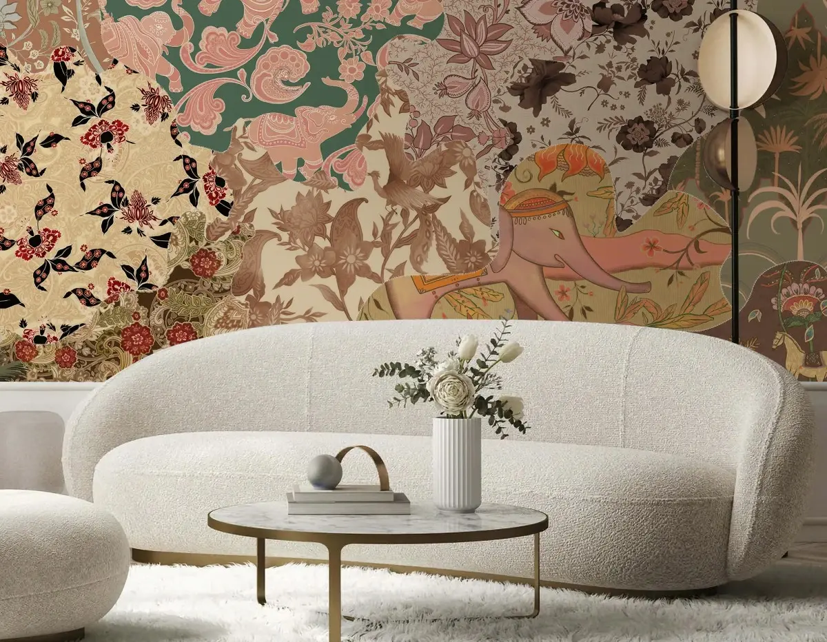 indian wallpaper in elephant prints